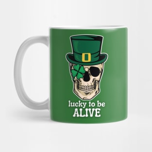 Lucky to be Alive (skull) Mug